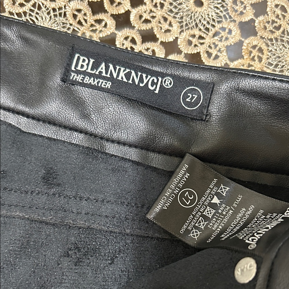 BLANKNYC The Baxter Black Leather-Look Jeans